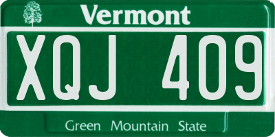 VT license plate XQJ409