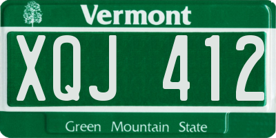 VT license plate XQJ412
