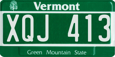 VT license plate XQJ413
