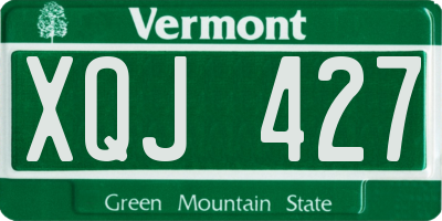 VT license plate XQJ427