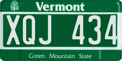 VT license plate XQJ434