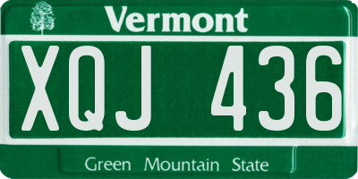 VT license plate XQJ436