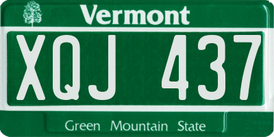 VT license plate XQJ437