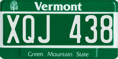 VT license plate XQJ438