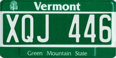 VT license plate XQJ446