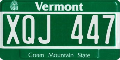 VT license plate XQJ447