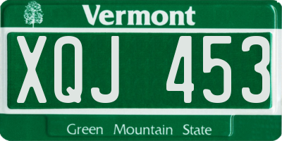 VT license plate XQJ453
