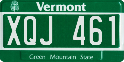 VT license plate XQJ461