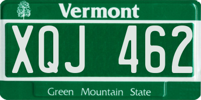 VT license plate XQJ462