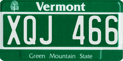 VT license plate XQJ466