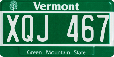 VT license plate XQJ467