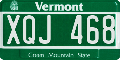 VT license plate XQJ468
