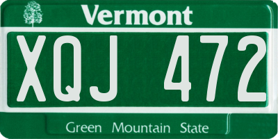 VT license plate XQJ472