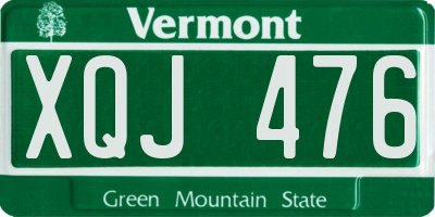 VT license plate XQJ476