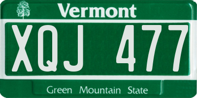 VT license plate XQJ477