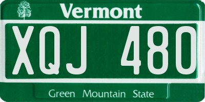 VT license plate XQJ480