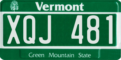 VT license plate XQJ481