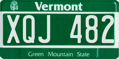 VT license plate XQJ482