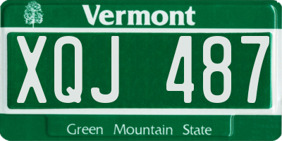 VT license plate XQJ487
