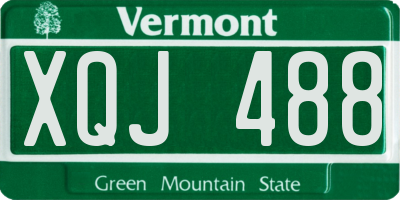 VT license plate XQJ488