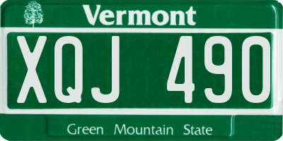 VT license plate XQJ490