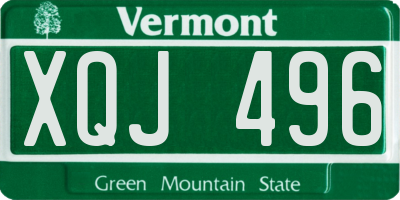 VT license plate XQJ496