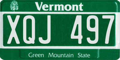 VT license plate XQJ497