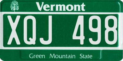 VT license plate XQJ498