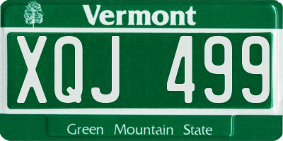 VT license plate XQJ499