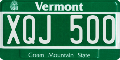 VT license plate XQJ500