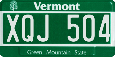 VT license plate XQJ504