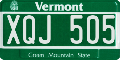 VT license plate XQJ505