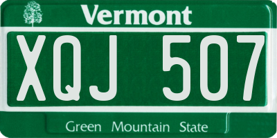 VT license plate XQJ507