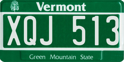 VT license plate XQJ513