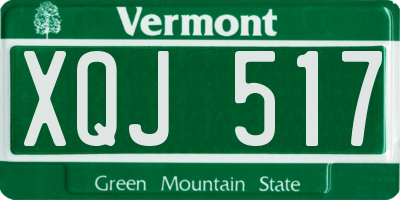 VT license plate XQJ517