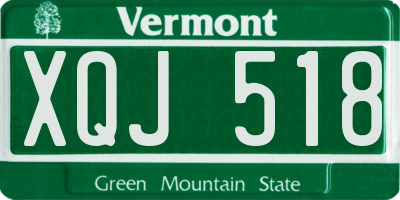VT license plate XQJ518