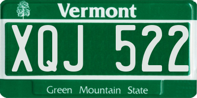 VT license plate XQJ522