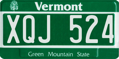 VT license plate XQJ524