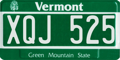 VT license plate XQJ525