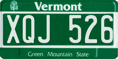 VT license plate XQJ526