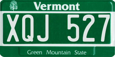 VT license plate XQJ527