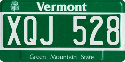 VT license plate XQJ528
