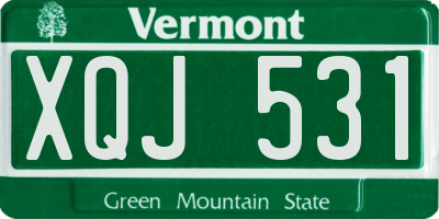 VT license plate XQJ531