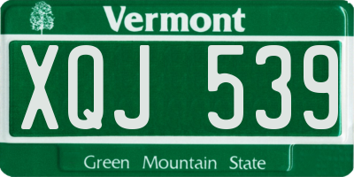 VT license plate XQJ539