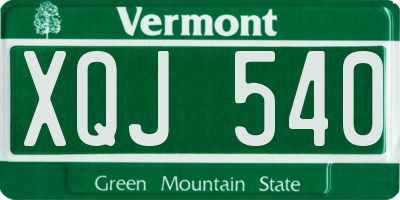 VT license plate XQJ540