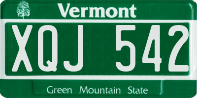 VT license plate XQJ542