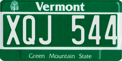 VT license plate XQJ544