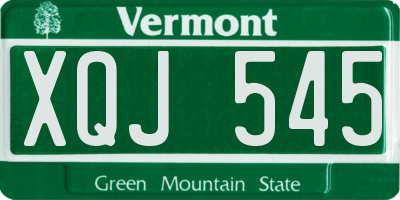 VT license plate XQJ545
