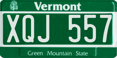 VT license plate XQJ557
