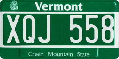 VT license plate XQJ558